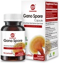 Organic Reishi Mushroom Capsules with 100% Ganoderma Lucidum Reishi Spore Powder for Boost Immune System, Vegan, All Natural, Non-GMO & Gluten Free, 60 Veggie Capsules