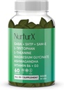 GABA + 5-HTP + SAM-e, L-Tryptophan, L-Theanine, Ashwagandha Gummies, All-in-One Natural Supplement, Made in USA, Vegan, 60 Gummies