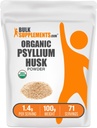 BulkSupplements.com Organic Psyllium Husk Powder - Psyllium Husk Powder for Baking, Fiber Supplement - Gluten Free, 1.4g per Serving, 100g (3.5 oz) (Pack of 1)