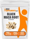 BulkSupplements.com Black Maca Powder - Black Maca Root Supplement, Herbal Supplement for Men & Women - Vegan, Gluten Free, 750mg per Serving, 250g (8.8 oz) (Pack of 1)