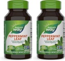 Nature's Way Premium Herbal Peppermint Leaf, Traditional Digestive Soothing and Discomfort Support*, 700mg per Serving, 100 Capsules (Pack of 2)