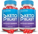(2 Pack) Apple Cider Vinegar Gummies 1000MG Keto Blast Keto ACV Gummies Advanced Formula Formulated with Pomegranate Beet Juice Powder B12 Vegan Non GMO 120 Gummys