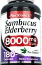 Lab - Elderberry - Sambucus Elderberry 8000 mg, 180 Capsules - Elderberry Capsules - Black Elderberry - Immune Support Supplement- Vitamins for Women and Men, Ultra high Absorption