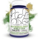 Nootropics Depot High Bioavailability Noble Kava Tablets | 1,000mg | 30 Count | Minimum 10% Kavalactones | Enhanced Traditional Water Extract