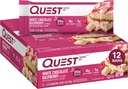 Quest Nutrition White Chocolate Raspberry Protein Bars, 20g Protein, 1g Sugar, 5g Net Carb, High Fiber, Gluten Free, Keto Friendly, 12 Count