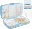 FYY Weekly Pill Organizer with Labels,8 Compartments Travel Daily Pill Case Airtight Moistureproof Large Pill Box to Hold Vitamins, Fish Oil, Supplements,Cotton Swab and Bandages-Blue
