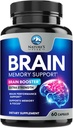 Brain Memory Supplement - 3X Strength Nootropics for Concentration, Clarity & Focus Support - Brain Health Cognitive Vitamins with Bacopa, Phosphatidylserine & DMAE, Brain Booster Pills, 60 Capsules