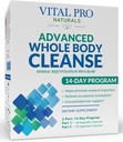 Vital Pro Naturals - Advanced Whole Body Cleanse with Milk Thistle, Magnesium, Cape Aloe, and Herbs for Occasional Constipation and Healthy Elimination, 2-Part 14 Day Kit, 56 Capsules