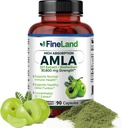FineLand Amla (Indian Gooseberry) 20X Full Spectrum Extract – 30,600mg Equivalent per Serving with BioPerine® for Absorption, Rich in Natural Vitamin C, Immune & Digestive Support – 90 Vegan Capsules