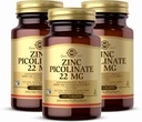 Solgar Zinc Picolinate 22 mg, 100 Tablets (Pack of 3) - Promotes Healthy Skin - Supports Immune System, Normal Taste & Vision - Antioxidant - Non-GMO, Vegan, Gluten Free, Kosher - 300 Total Servings