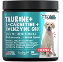 Taurine Supplement for Dogs with L-Carnitine and Coenzyme Q10 (CoQ10): Vet Endorsed for Enlarged Heart (DCM), Congestive Heart Failure, Taurine Deficiency: 3-in-1 | Dog Supplements- 120ct