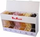 GMS VitaVault Vitamin & Pill Organizer - Medicine Cabinet Organizer with 6 Separate Large Compartments - Store up to 60 Days Worth of 6 Different Vitamins - Fits All Size Supplements - 1 pc