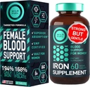 Iron Supplement for Women with Folic Acid - 35 mg Blood Builder Ferrous Sulfate, Folic Acid 400 mcg - Iron Pills for Women with Anemia & Pregnancy Support - 60 Gluten-Free, Vegan Iron Vitamin Tablets
