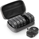 AUVON Canvas Bag Travel Pill Organizer 2 Times a Day, Large AM/PM Weekly Pill Box 7 Day Pill Case with Portable Gray Zipper Cloth Bag for Holding Supplements, Vitamins and Fish Oils