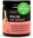 LEGION- All Natural Nitric Oxide Preworkout Drink to Boost Energy, Creatine Free, Naturally Sweetened, Beta Alanine, Citrulline, Alpha GPC (Strawberry Kiwi)