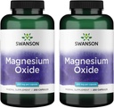 Swanson Magnesium - Mineral Supplement Promoting Muscle & Bone Health - Natural Support for Heart, Brain & Nervous System Health - (250 Capsules, 200mg Each) (2 Pack)
