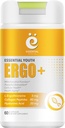 L-Ergothioneine with Collagen Peptides, Hyaluronic Acid, Vitamin C, and E - Advanced Antioxidant, Promotes Longevity & Healthy Aging – Gluten-Free, 60 Capsules (1 Pack)
