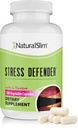 NaturalSlim Stress Relief Supplement - Stress Defender, High Cortisol Reducer, Control Cravings, Sleep & Metabolism Support with Vitamin B5 Pantothenic Acid & L Tyrosine - 180 Vegetable Capsules