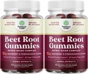 Flow Boosting Beet Root Gummies - Invigorating Beet Gummies for Adults Nitric Oxide Energy & Heart Health Support with Grapeseed Pomegranate & Vitamin B12 - Vegan Non-GMO & Gluten Free (3 Months)