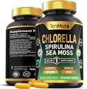 Chlorella Supplement for Men and Women - 7in1 Formula with Spirulina, Sea Moss, Chlorophyll, Gotu Kola, Boswellia & Bacopa - Immune Support - Rich in Nutrient, Vitamins - 120 Capsules