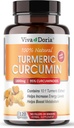 Viva Doria Turmeric Curcumin with Ginger, 95% Standardized Curcuminoids, Turmeric Herbal Extract, 1800mg, 120 Capsules