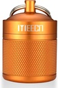 Keychain Pill Holder, Box, Aluminum, Waterproof Container, Pill Organizer for Outdoor Travel Camping, Size: 1.6 x 1.6 x 2 in (Orange)