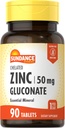 Sundance Zinc Supplement 50mg | 90 Tablets | Chelated Essential Mineral | Vegetarian, Non-GMO, and Gluten Free