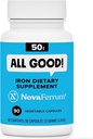 NovaFerrum All Good | Iron Capsule Supplements for Adults | Anemia | 50mg of Iron | 90 Servings | Sugar Free | Vegan | Gluten Free