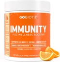 GOBIOTIX Vitamin C - Immune Defense Support Supplement - Immunity Powder Wellness Booster - Vegan Superfood - Elderberry, Turmeric, B12 Vitamin Supplement, Non-GMO and Sugar Free (Orange)
