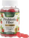 Fiber Gummies for Adults, Daily 4g Gummy Fiber Supplement, Prebiotic Gummy Digestive Health Support - Plant Based Soluble Fiber Chews, Prebiotics Supports Regularity & Digestion Non-GMO - 60 Gummies