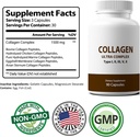 Ultra Premium Multi Collagen Capsules for Men & Women, Pure Hydrolyzed Collagen Peptides, Vitamin Supplement for Hair, Skin, Nails, and Joint Support (Types I, II, III, V, X,) 90 Capsules
