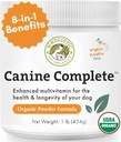 Wholistic Pet Organics Canine Complete - Dog Multivitamin Powder - 1 Lb - Daily Dog Vitamins and Supplements for Homemade Food - Immune System, Skin, Coat & Overall Health - Small and Large Breed