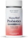 Best Nest Wellness Mama Bird Probiotics - Digestive Health Supplement Aids Gut - Brain Support - 50 Billion CFU Multi-Probiotic Supplement for Women - Supports Healthy Gut Biome - 30 Capsules