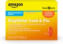 Amazon Basic Care Daytime Cold and Flu Relief Softgels, Non-Drowsy Cold Medicine, Relief of Pain, Fever, Cough, Sore Throat, Nasal Congestion, 24 Count