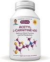 ANDREW LESSMAN Acetyl L-Carnitine 400 mg - 60 Capsules - Support for Nervous System, Fat and Energy Metabolism, Healthy Brain Function, Healthy Blood Flow to The Brain. Easy-to-Swallow Capsules.