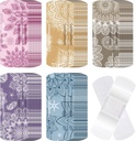 120 Pcs Fabric Adhesive Flexible Bandages Bulk Assorted Shapes and Patterns Small Colorful Pretty Fabric Bandages with Non Stick Pad 3 x 1 Inch for Cuts Wound Scrapes Women(Mandala)