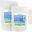 XPRS Nutra Size 1 Gelatin Separated Capsules - 100 Count Empty Pill Capsules Separated in Bags - Clear Pills for Do-It-Yourself DIY Supplement Filling