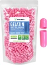 XPRS Nutra Size 000 Empty Capsules - 500 Count Large Empty Gelatin Capsules - Pills for DIY Supplement Capsule Filling - Fillable Color Gel Caps Pills (Pink)