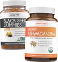 Black Seed Oil Gummies & Ashwagandha (1-Month Supply) - Vital Calm Fusion Bundle - Black Seed Oil Gummies Ginger Ale Flavor Cold-Pressed Nigella Sativa & Organic Ashwaganda Natural Adrenal Support