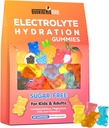 Electrolyte Gummies Sugar Free | Electrolyte Hydration Energy Gummies for Running & Sports - Energy Chews with Calcium & Vitamin C for Kids & Adults, Multiple Mixed Flavors, Gluten-Free, 90 Count