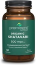 Prominent Nutrition Organic Shatavari Capsules, Hormone Support for Women, 500 mg, 60 Count, Standardized Root Extract Formulated for Women’s Health - 1 Pack