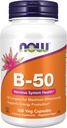 NOW Foods Supplements, Vitamin B-50 mg, Energy Production*, Nervous System Health*, 100 Veg Capsules