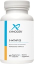 XYMOGEN 5-MTHF ES - 17,000 mcg DFE - Bioactive Folate Supplement as Quatrefolic - Mood, Cardiovascular + Methylation Support - Vitamin B Methyl Folate as L Methylfolate (60 Capsules)